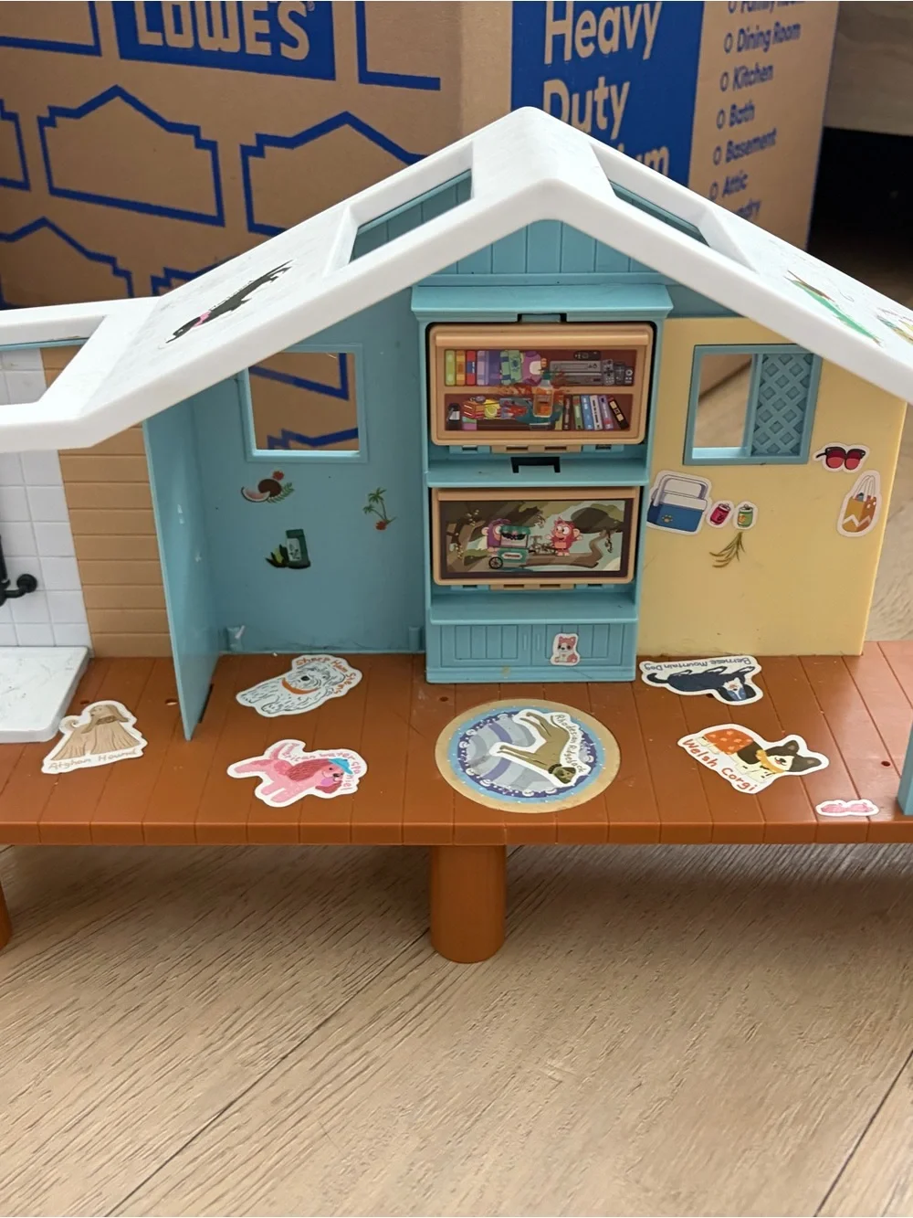 Kids Dollhouse Accessory Set - Light Blue, White & Tan